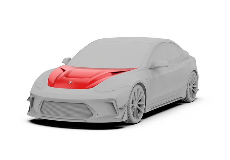 Robot Craftsman Tesla Model 3 Model Y “HACKER” Hood / Bonnet Aftermarket Carbon Fiber Part / Bodykit - Robot Bodykits