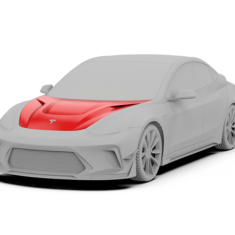 Robot Craftsman Tesla Model 3 Model Y “HACKER” Hood / Bonnet Aftermarket Carbon Fiber Part / Bodykit - Robot Bodykits