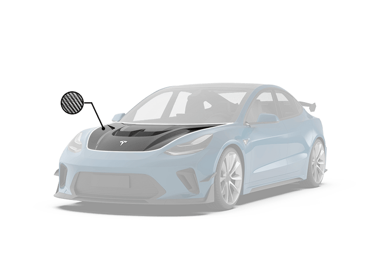Robot Craftsman Tesla Model 3 Model Y “HACKER” Hood / Bonnet Aftermarket Carbon Fiber Part / Bodykit - Robot Bodykits