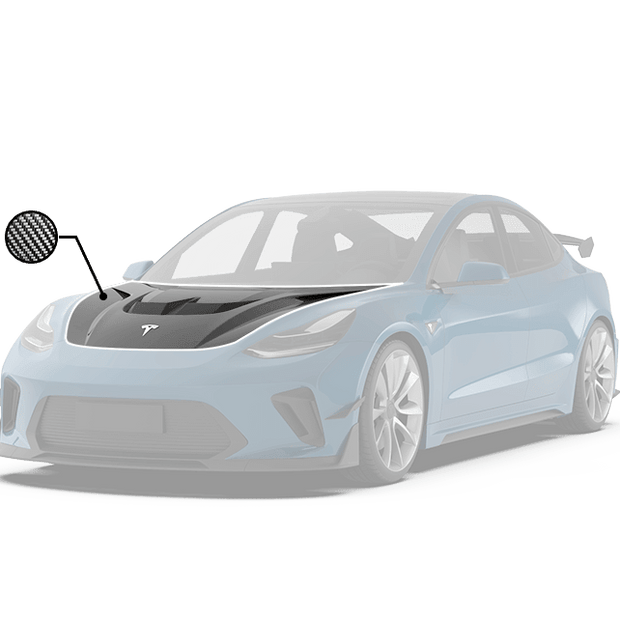 Robot Craftsman Tesla Model 3 Model Y “HACKER” Hood / Bonnet Aftermarket Carbon Fiber Part / Bodykit - Robot Bodykits