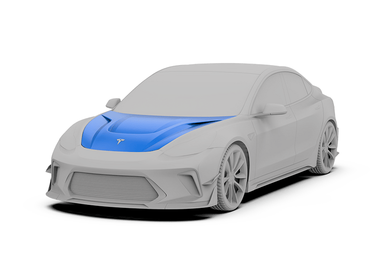 Robot Craftsman Tesla Model 3 Model Y “HACKER” Hood / Bonnet Aftermarket Carbon Fiber Part / Bodykit - Robot Bodykits