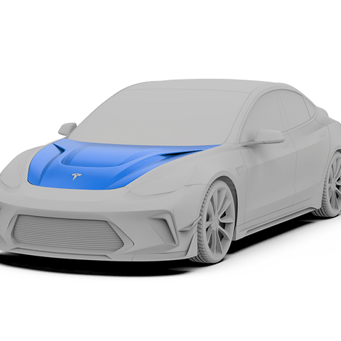 Robot Craftsman Tesla Model 3 Model Y “HACKER” Hood / Bonnet Aftermarket Carbon Fiber Part / Bodykit - Robot Bodykits