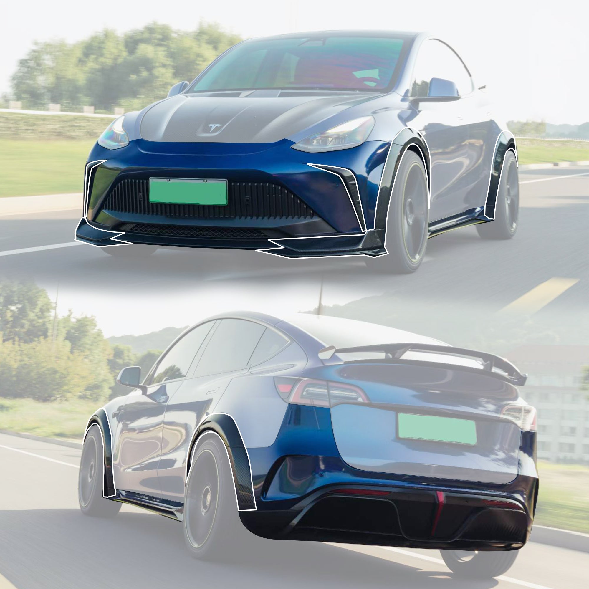 Robot Craftsman Tesla Model Y Starship Polypropylene (PP/frp) Full widebody Bodykit Aftermarket Carbon Fiber Part / Bodykit - Robot Bodykits