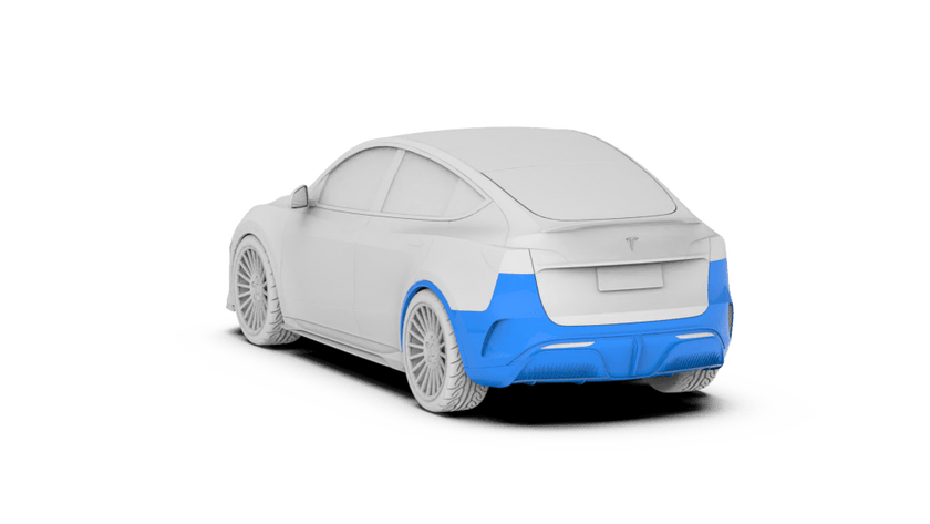 Robot Craftsman Tesla Model Y Starship Polypropylene Rear Bumper & Diffuser Aftermarket Carbon Fiber Part / Bodykit - Robot Bodykits
