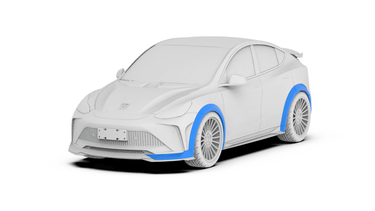 Robot Craftsman Tesla Model Y Starship Polypropylene Widebody Arches Aftermarket Carbon Fiber Part / Bodykit - Robot Bodykits
