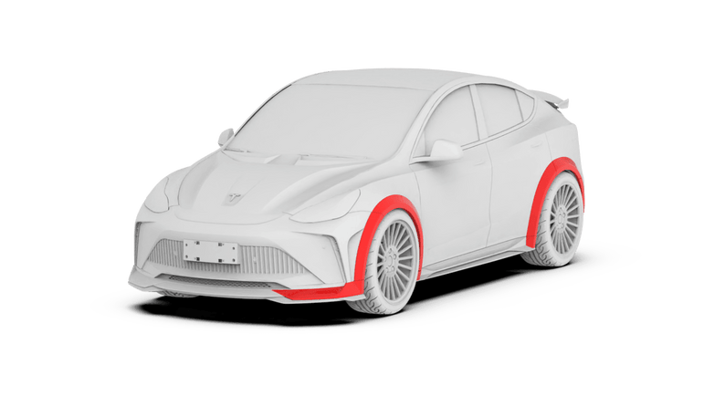 Robot Craftsman Tesla Model Y Starship Polypropylene Widebody Arches Aftermarket Carbon Fiber Part / Bodykit - Robot Bodykits