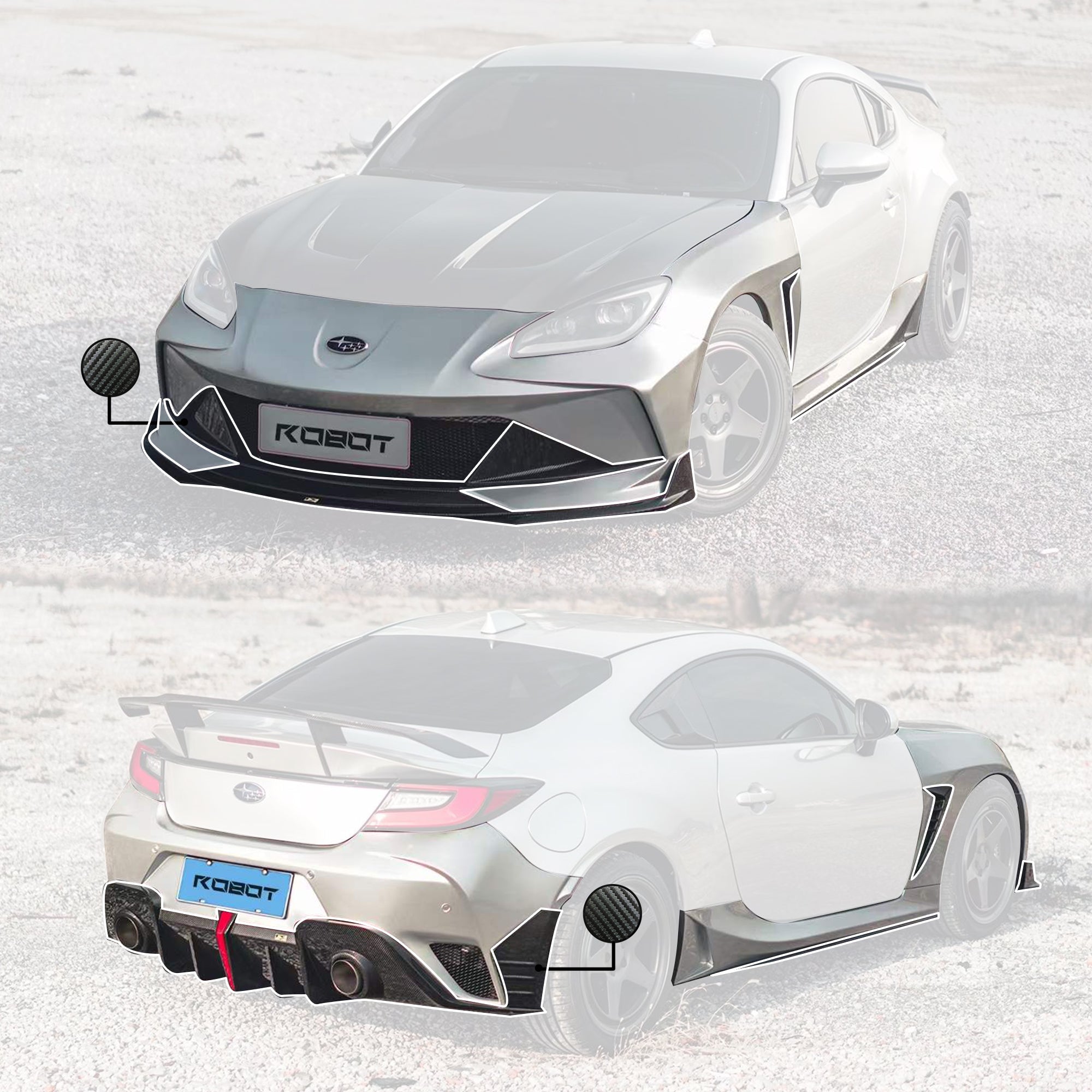 Robot Craftsman Toyota GR86 / BRZ Complete Narrow Body Kit Aftermarket Carbon Fiber Part / Bodykit - Robot Bodykits