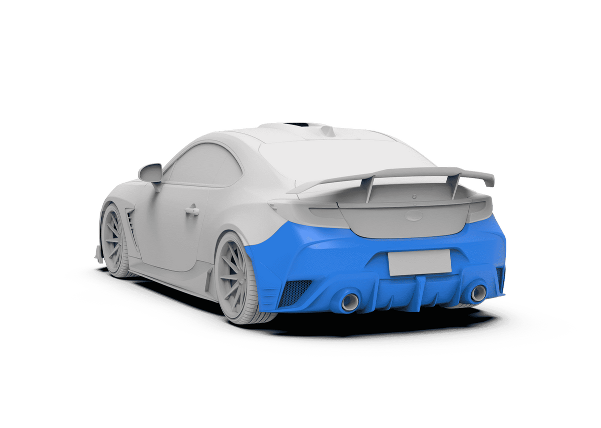 Robot Craftsman Toyota GR86 / BRZ Narrow Rear Bumper & Diffuser Aftermarket Carbon Fiber Part / Bodykit - Robot Bodykits