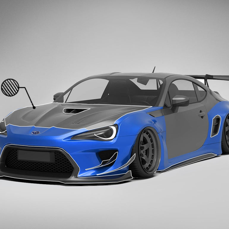 Robot Craftsman Toyota GT86 / BRZ / FRS Fibre Glass Reinforced Plastic Complete Body Kit (FRP) Fits Toyota GT86 / Subaru BRZ – First Gen (2012–2021) Aftermarket Carbon Fiber Part / Bodykit - Robot Bodykits