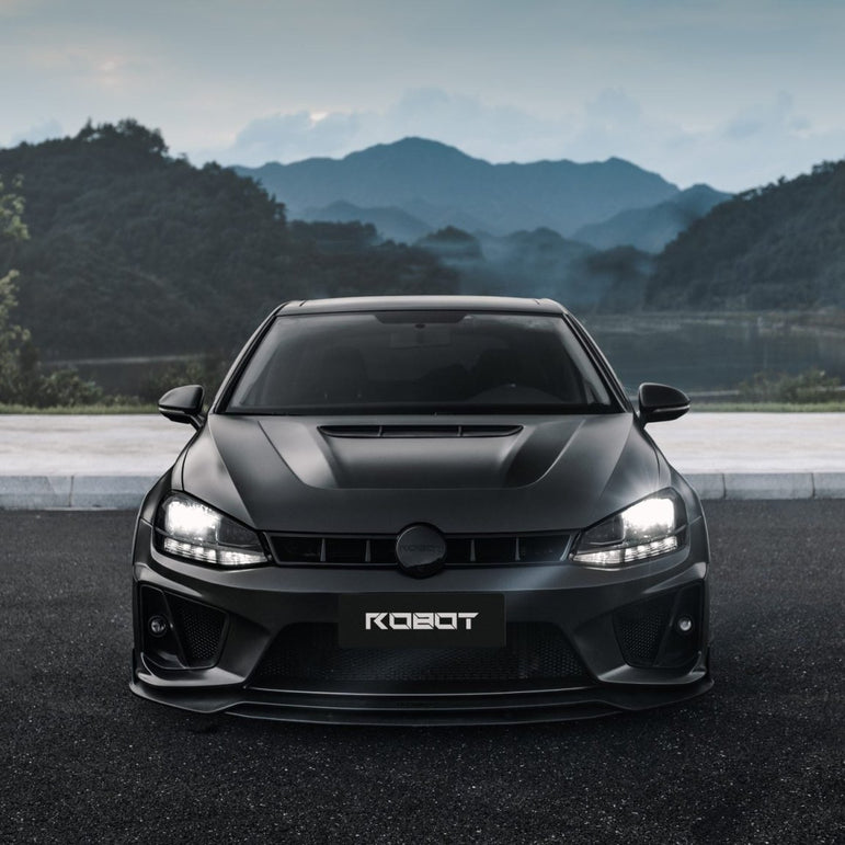 Robot Craftsman Volkswagen Golf / GTI / Golf R MK7 MK7.5 Fibre Glass Reinforced Plastic Complete Front Bumper (FRP) Aftermarket Carbon Fiber Part / Bodykit - Robot Bodykits