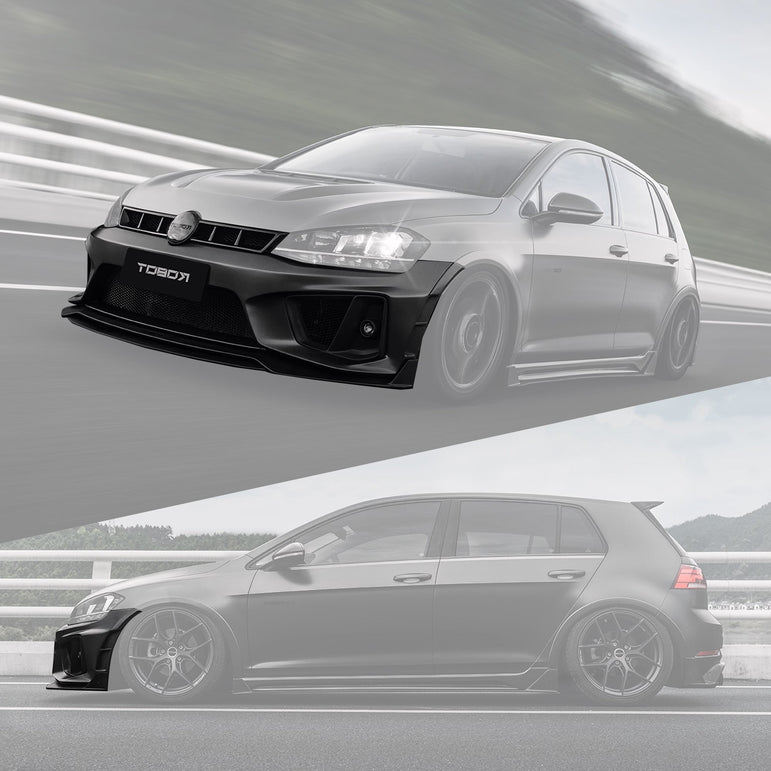 Robot Craftsman Volkswagen Golf / GTI / Golf R MK7 MK7.5 Fibre Glass Reinforced Plastic Complete Front Bumper (FRP) Aftermarket Carbon Fiber Part / Bodykit - Robot Bodykits