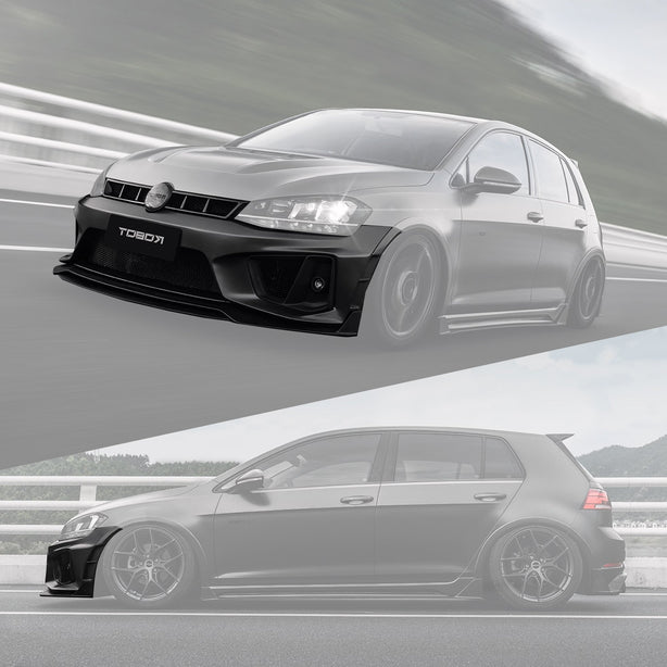 Robot Craftsman Volkswagen Golf / GTI / Golf R MK7 MK7.5 Fibre Glass Reinforced Plastic Complete Front Bumper (FRP) Aftermarket Carbon Fiber Part / Bodykit - Robot Bodykits