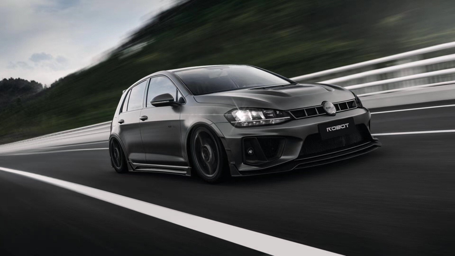 Robot Craftsman Volkswagen Golf / GTI / Golf R MK7 MK7.5 Fibre Glass Reinforced Plastic Complete Front Bumper (FRP) Aftermarket Carbon Fiber Part / Bodykit - Robot Bodykits