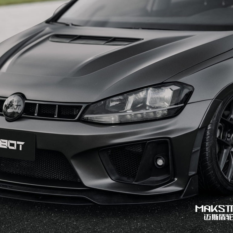 Robot Craftsman Volkswagen Golf / GTI / Golf R MK7 MK7.5 Fibre Glass Reinforced Plastic Complete Front Bumper (FRP) Aftermarket Carbon Fiber Part / Bodykit - Robot Bodykits