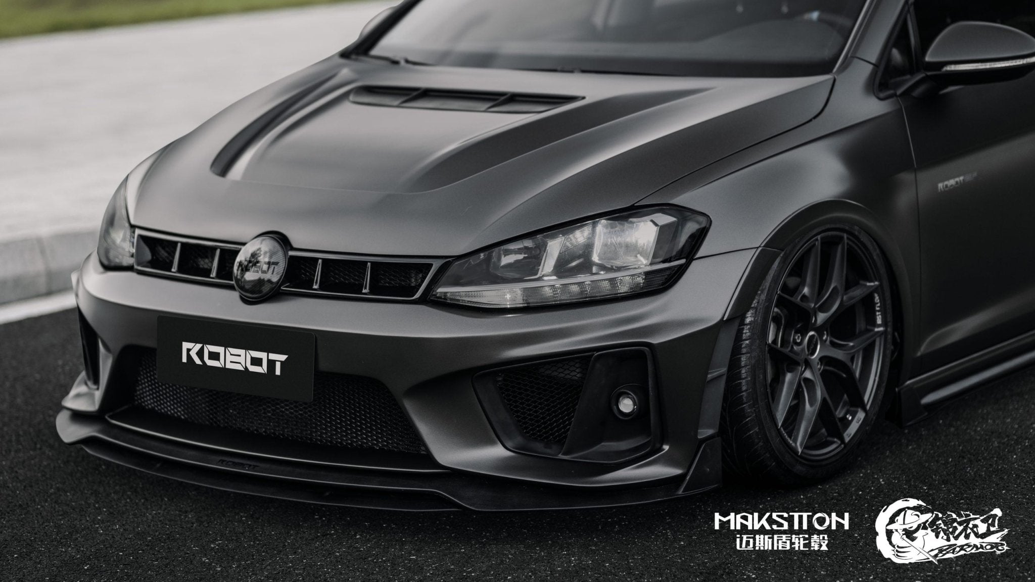 Robot Craftsman Volkswagen Golf / GTI / Golf R MK7 MK7.5 Fibre Glass Reinforced Plastic Complete Front Bumper (FRP) Aftermarket Carbon Fiber Part / Bodykit - Robot Bodykits