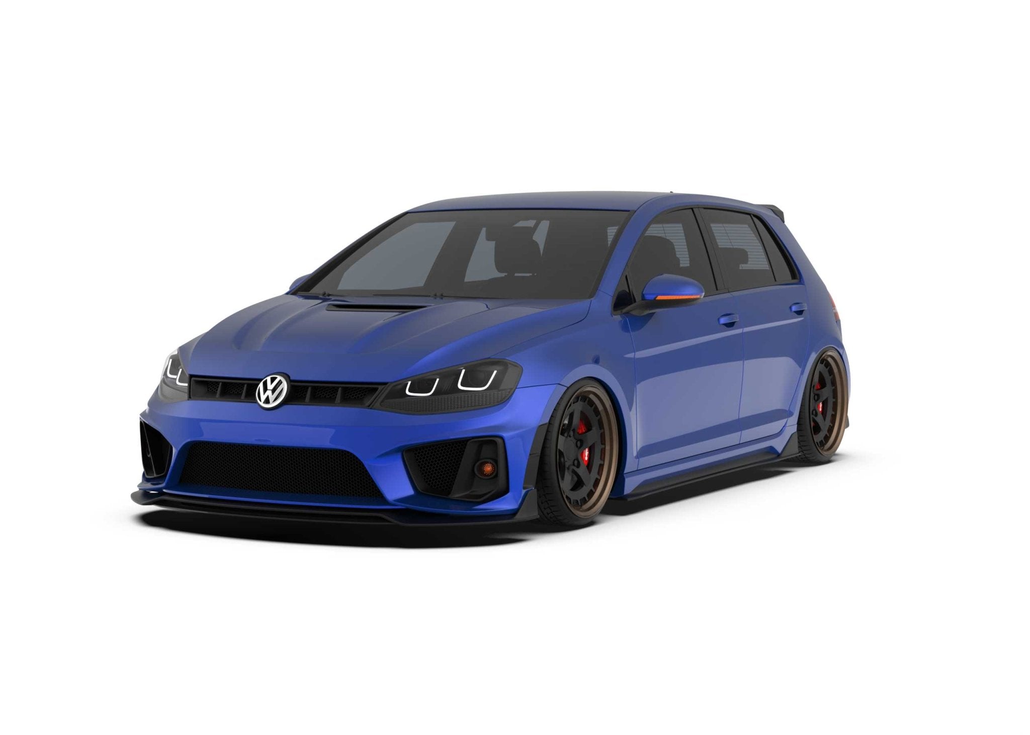 Robot Craftsman Volkswagen Golf / GTI / Golf R MK7 MK7.5 Fibre Glass Reinforced Plastic Complete Front Bumper (FRP) Aftermarket Carbon Fiber Part / Bodykit - Robot Bodykits