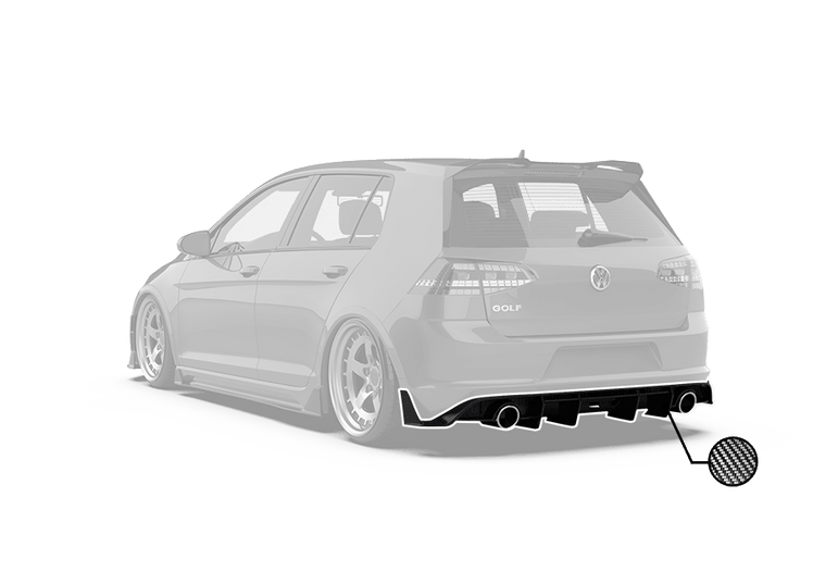 Robot Craftsman Volkswagen Golf / GTI MK7.5 Rear Diffuser (Mk7.5 Only) Aftermarket Carbon Fiber Part / Bodykit - Robot Bodykits