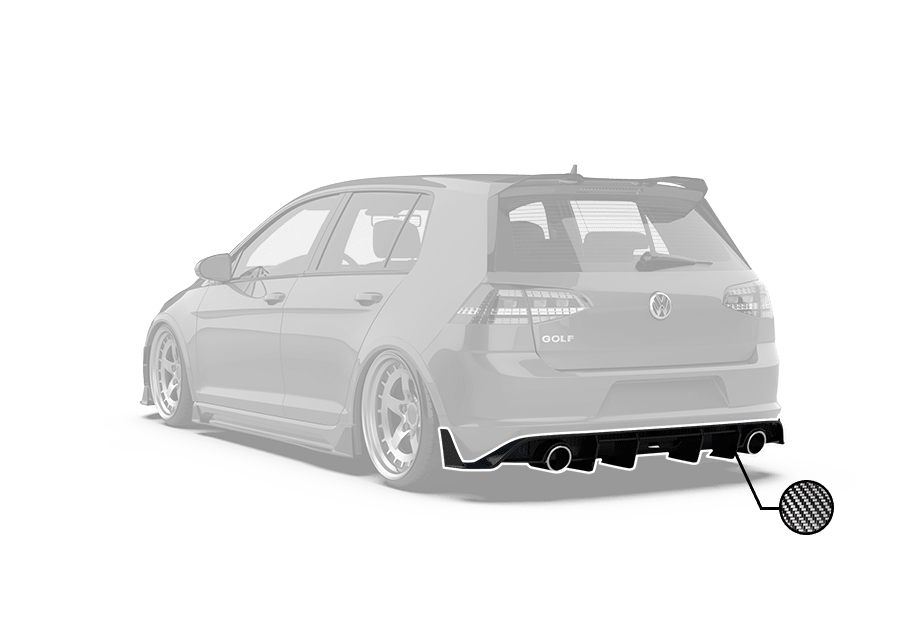 Robot Craftsman Volkswagen Golf / GTI MK7.5 Rear Diffuser (Mk7.5 Only) Aftermarket Carbon Fiber Part / Bodykit - Robot Bodykits