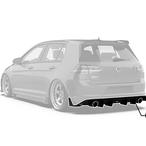 Robot Craftsman Volkswagen Golf / GTI MK7.5 Rear Diffuser (Mk7.5 Only) Aftermarket Carbon Fiber Part / Bodykit - Robot Bodykits