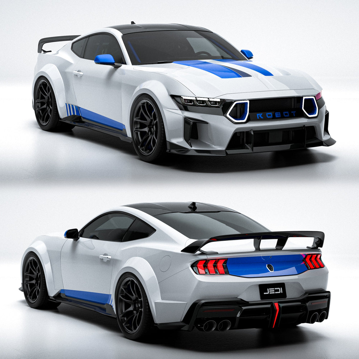 ROBOT Ford Mustang S650 JEDI FRP/ WCF Body Kit & Widebody Kit for Ford Mustang S650 Models Aftermarket Carbon Fiber Part / Bodykit - Robot Bodykits