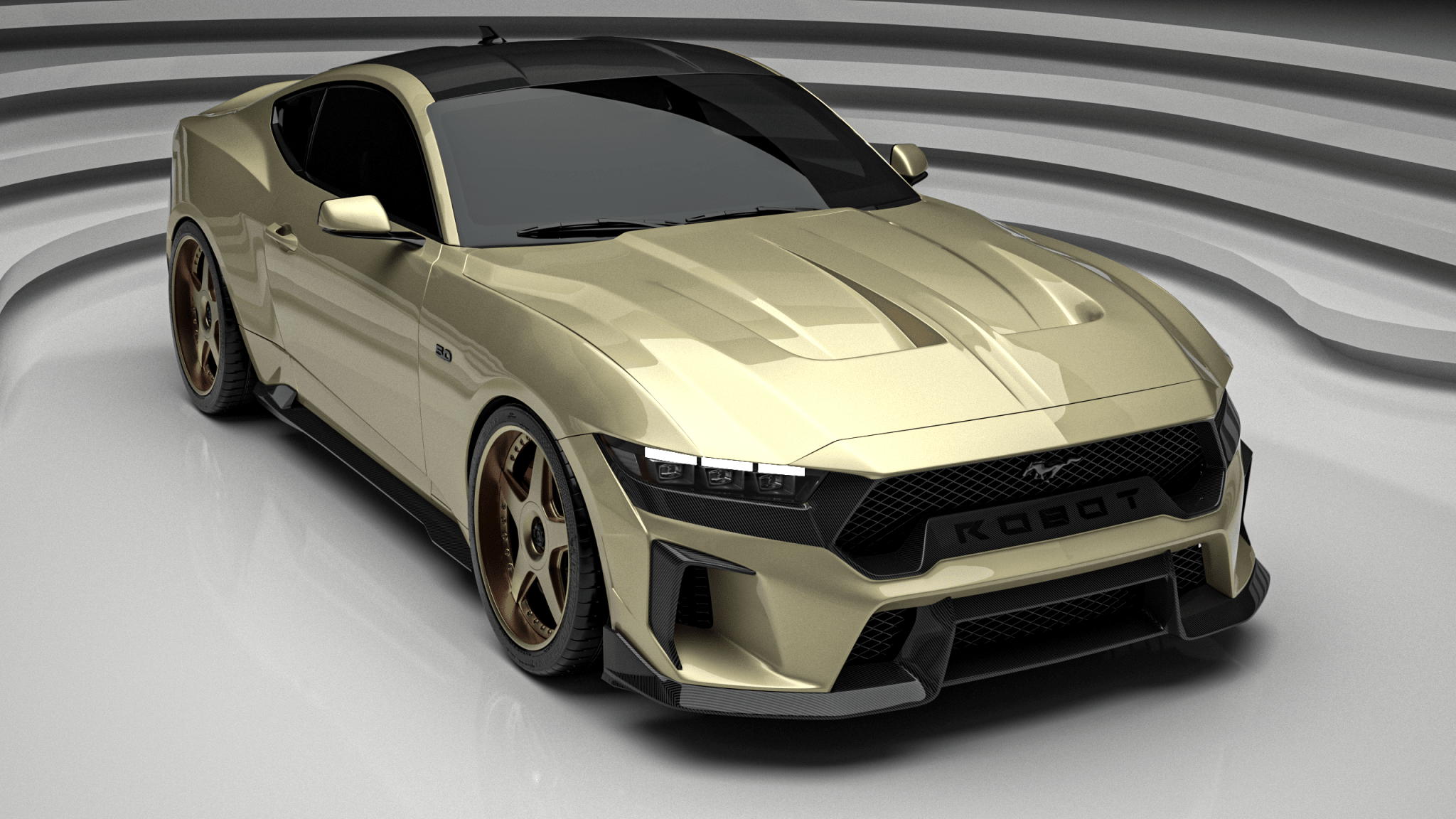 Robot Ford Mustang S650 V1 FRP Bonnet / Hood Aftermarket Carbon Fiber Part / Bodykit - Robot Bodykits