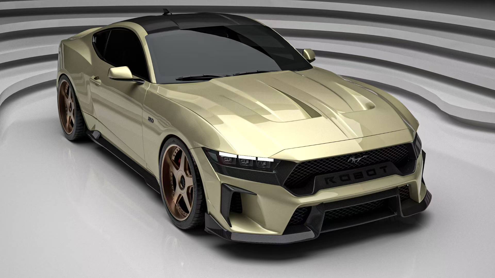 Robot Ford Mustang S650 V1 FRP Bonnet / Hood Aftermarket Carbon Fiber Part / Bodykit - Robot Bodykits