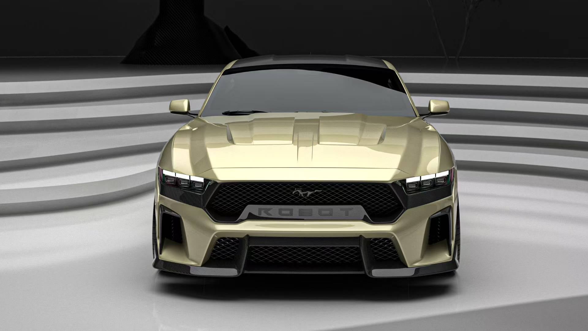 Robot Ford Mustang S650 V1 FRP Bonnet / Hood Aftermarket Carbon Fiber Part / Bodykit - Robot Bodykits