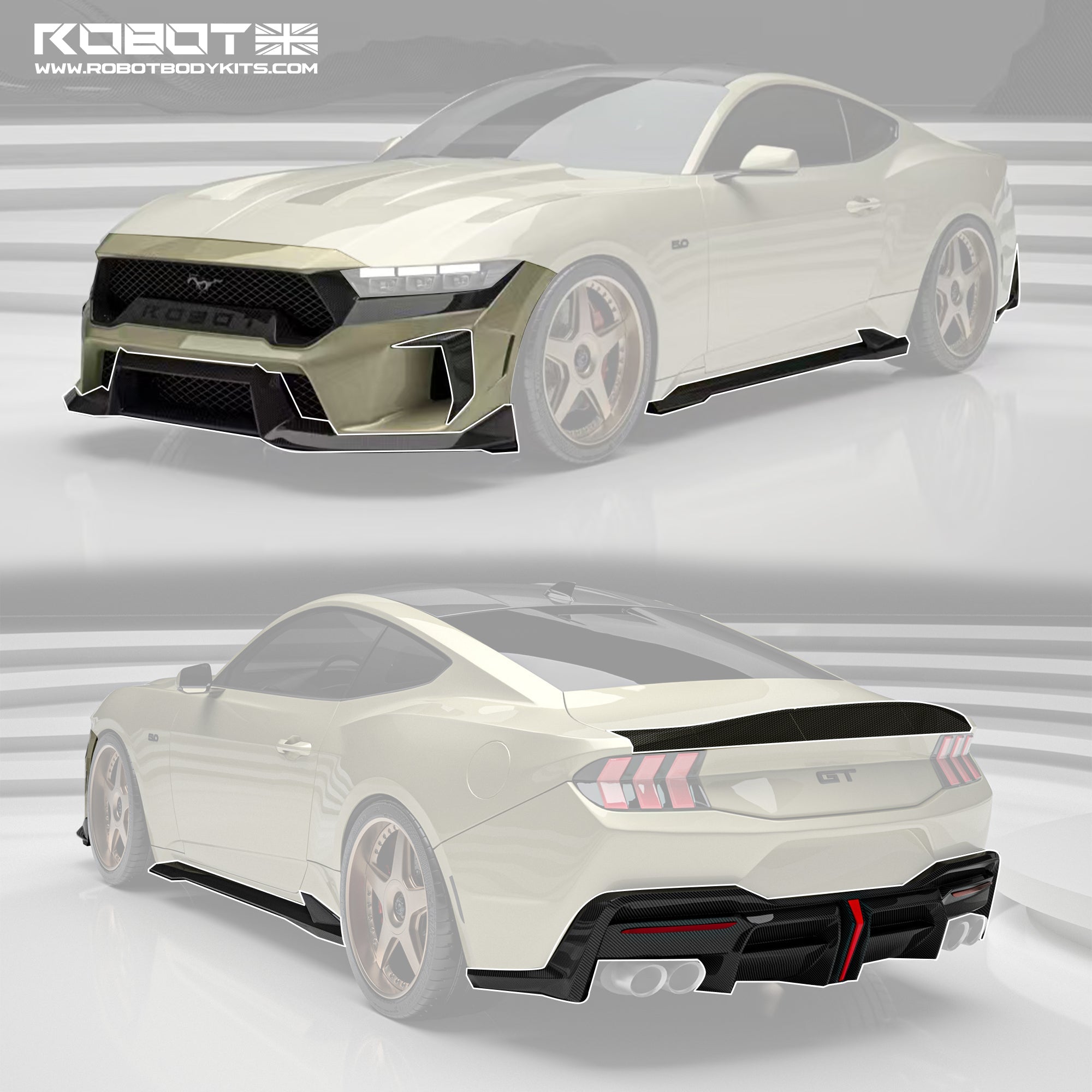 Robot Ford Mustang S650 V1 FRP Full Narrowbody Bodykit Aftermarket Carbon Fiber Part / Bodykit - Robot Bodykits