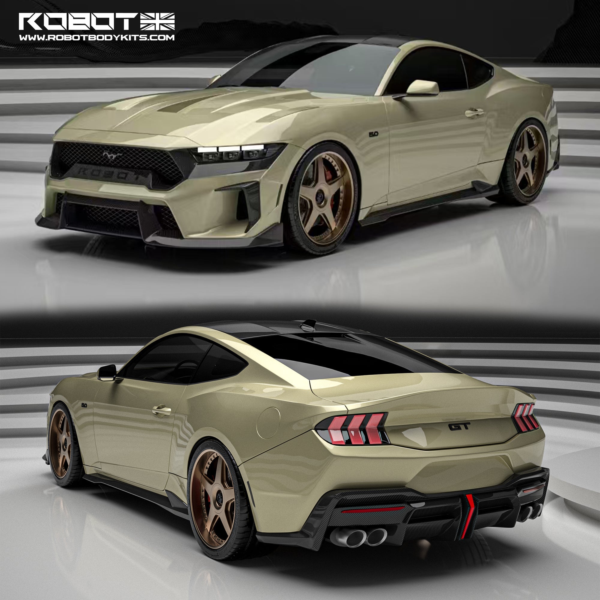 Robot Ford Mustang S650 V1 FRP Full Narrowbody Bodykit Aftermarket Carbon Fiber Part / Bodykit - Robot Bodykits
