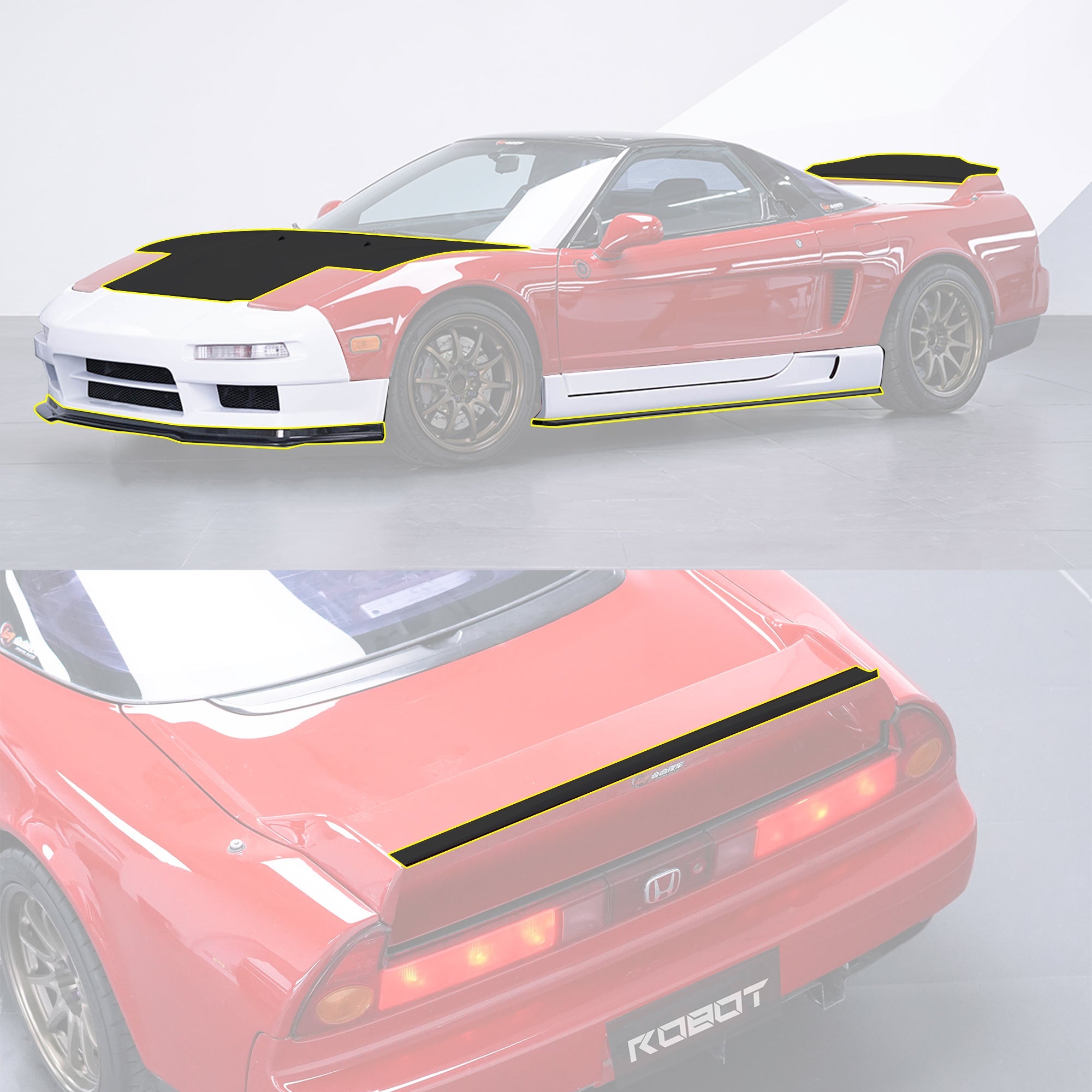 Robot Honda NSX Full FRP Bodykit Honda NSX NA1 and NA2 (1990–2005) Aftermarket Carbon Fiber Part / Bodykit - Robot Bodykits