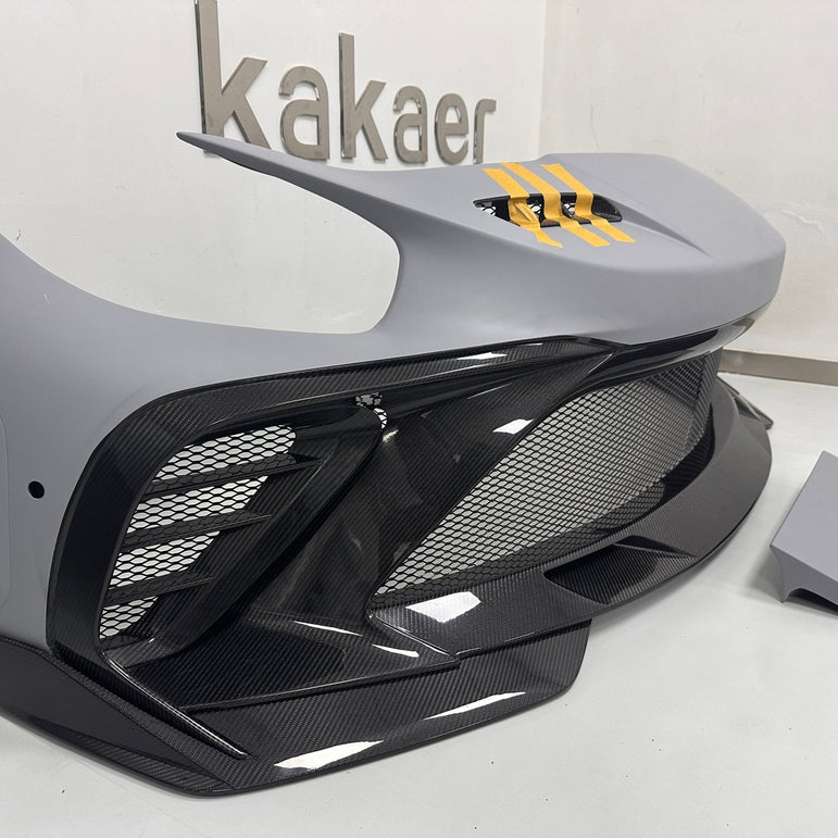 Robot Mercedes AMG GT Fibre Glass Reinforced Front Bumper & Bonnet Aftermarket Carbon Fiber Part / Bodykit - Robot Bodykits