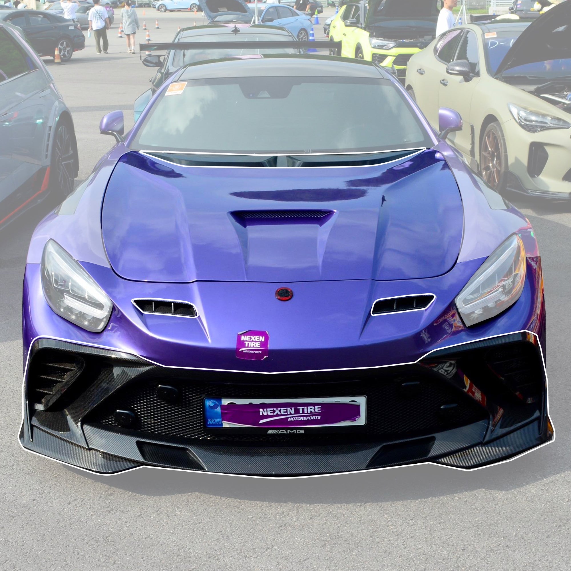 Robot Mercedes AMG GT Fibre Glass Reinforced Front Bumper & Bonnet Aftermarket Carbon Fiber Part / Bodykit - Robot Bodykits