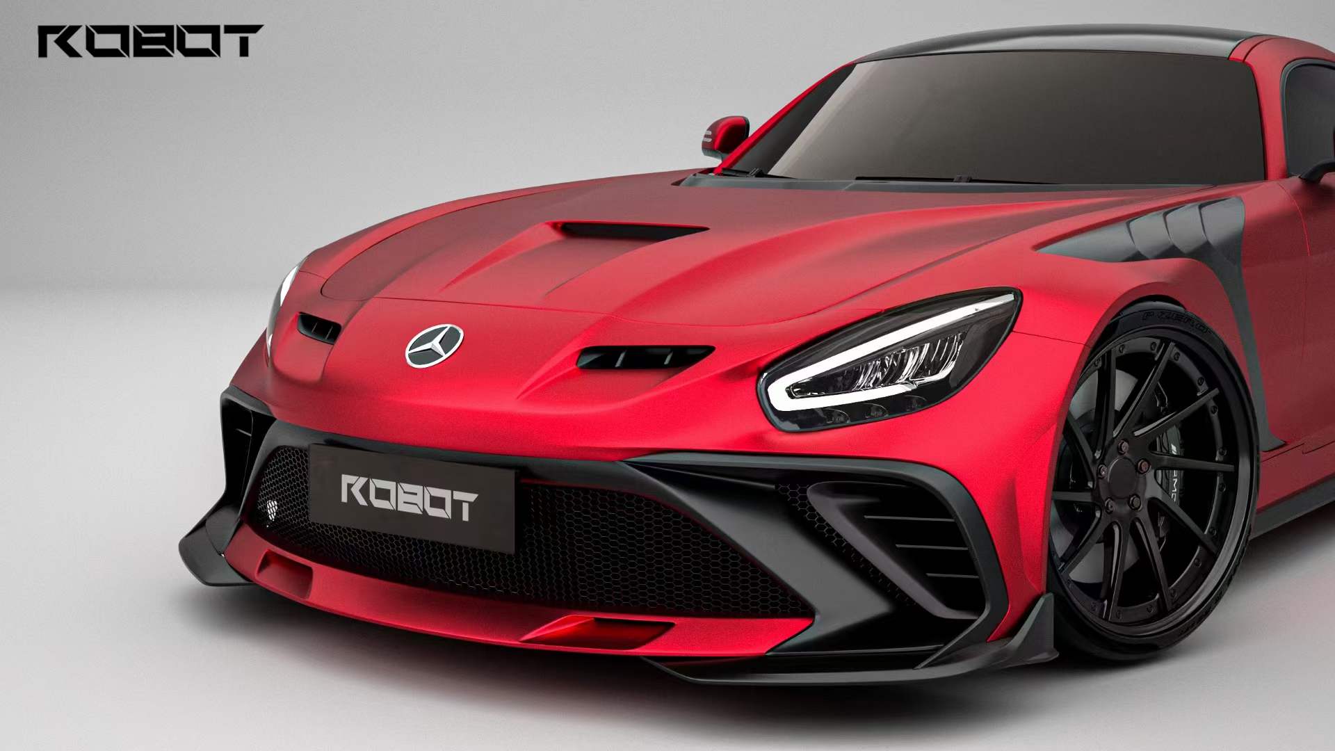 Robot Mercedes AMG GT Fibre Glass Reinforced Front Bumper & Bonnet Aftermarket Carbon Fiber Part / Bodykit - Robot Bodykits