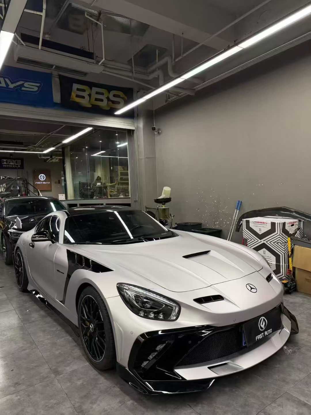 Robot Mercedes AMG GT Fibre Glass Reinforced Front Bumper & Bonnet Aftermarket Carbon Fiber Part / Bodykit - Robot Bodykits