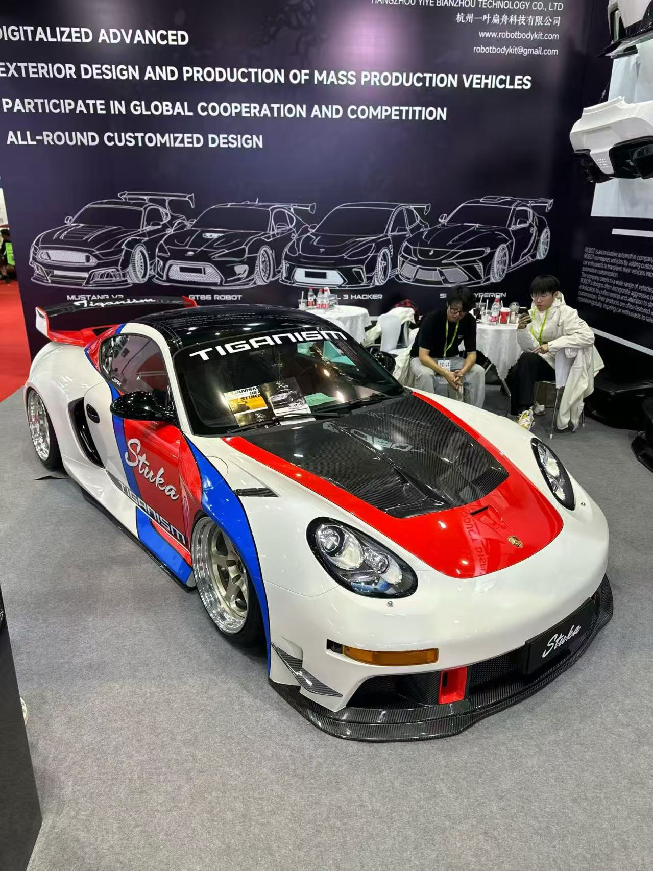 Robot Porsche 987.2 (2009–2012) Cayman / Boxter FRP & Partial Carbon Bonnet Aftermarket Carbon Fiber Part / Bodykit - Robot Bodykits