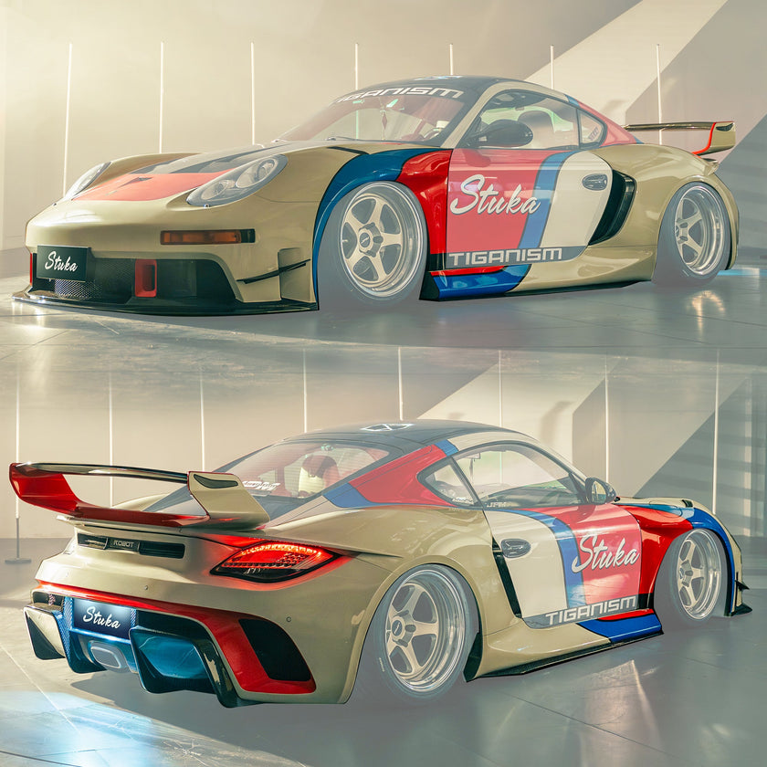 Robot Porsche 987.2 (2009–2012) "Stuka" Cayman Full FRP & Partial Carbon Widebody Kit Aftermarket Carbon Fiber Part / Bodykit - Robot Bodykits