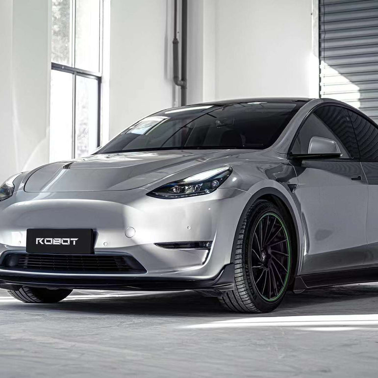 Robot Tesla Model Y Front Lip Aftermarket Carbon Fiber Part / Bodykit - Robot Bodykits