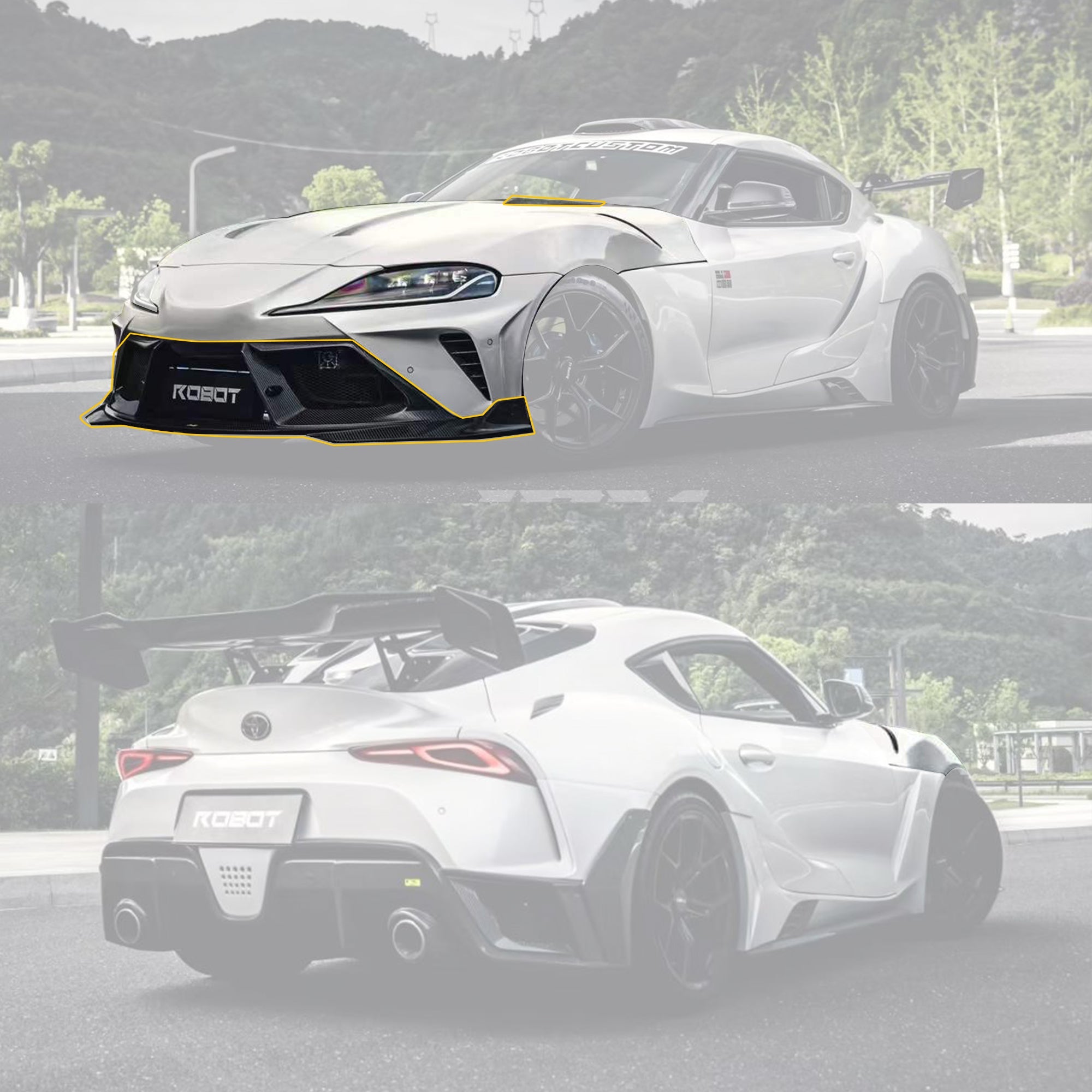 Robot Toyota GR Supra Alerion B Complete Narrow Body Kit Aftermarket Carbon Fiber Part / Bodykit - Robot Bodykits