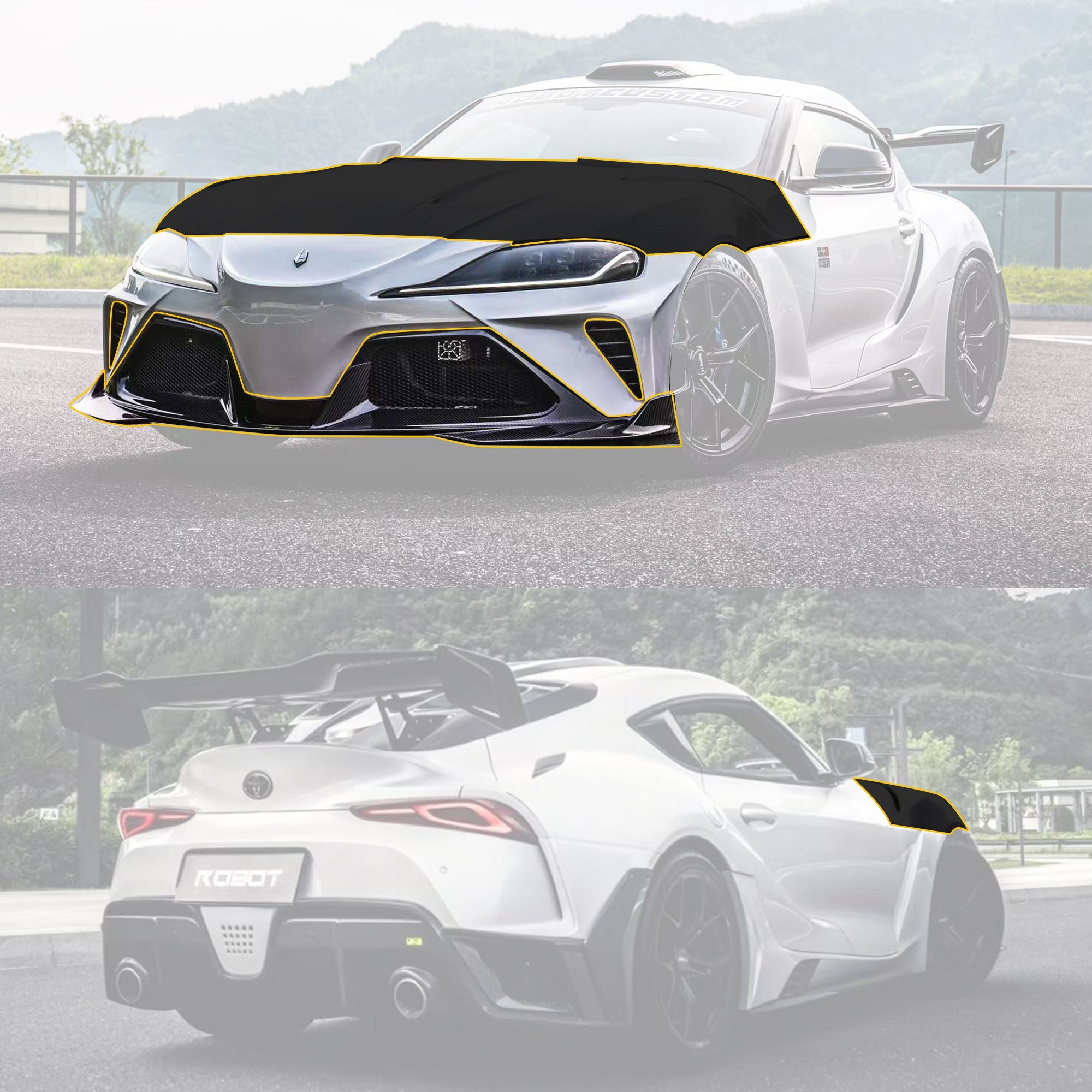 Robot Toyota GR Supra Hyperion A Complete Narrow Body Kit Aftermarket Carbon Fiber Part / Bodykit - Robot Bodykits