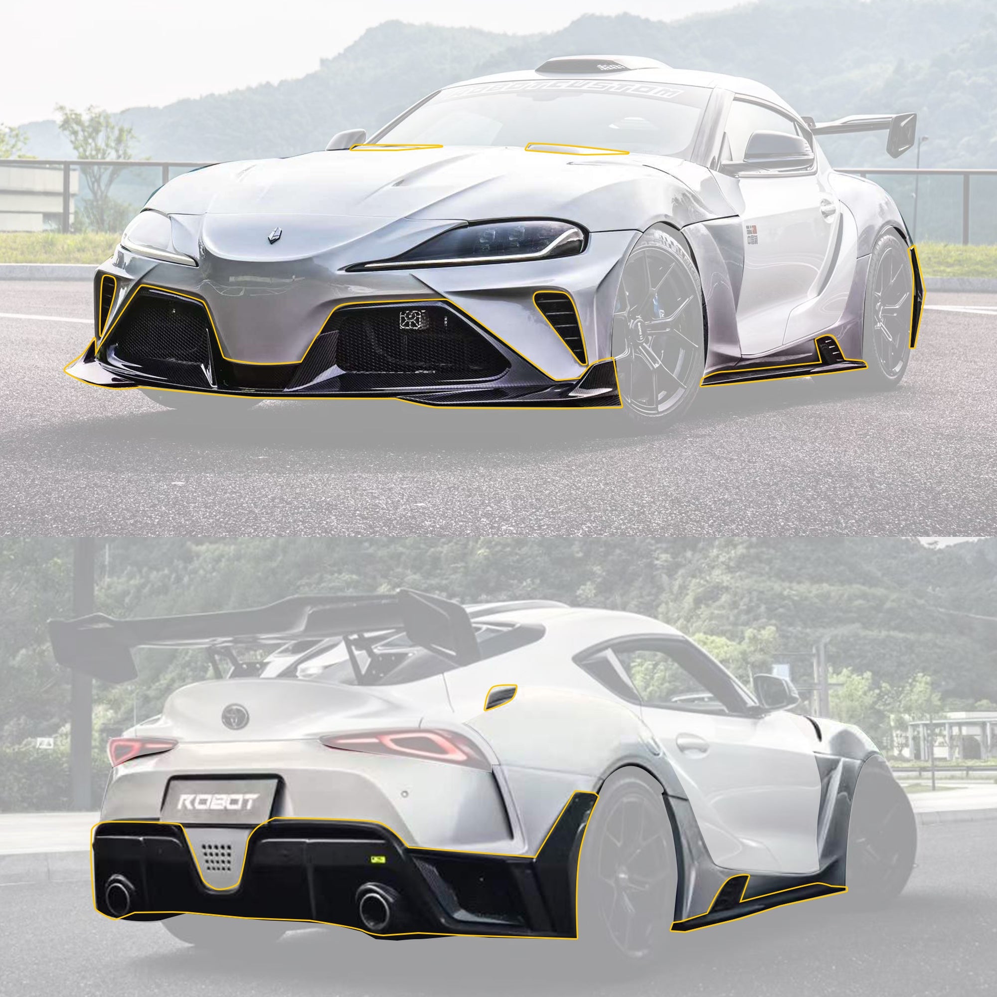 Robot Toyota GR Supra Hyperion A Complete Narrow Body Kit Aftermarket Carbon Fiber Part / Bodykit - Robot Bodykits