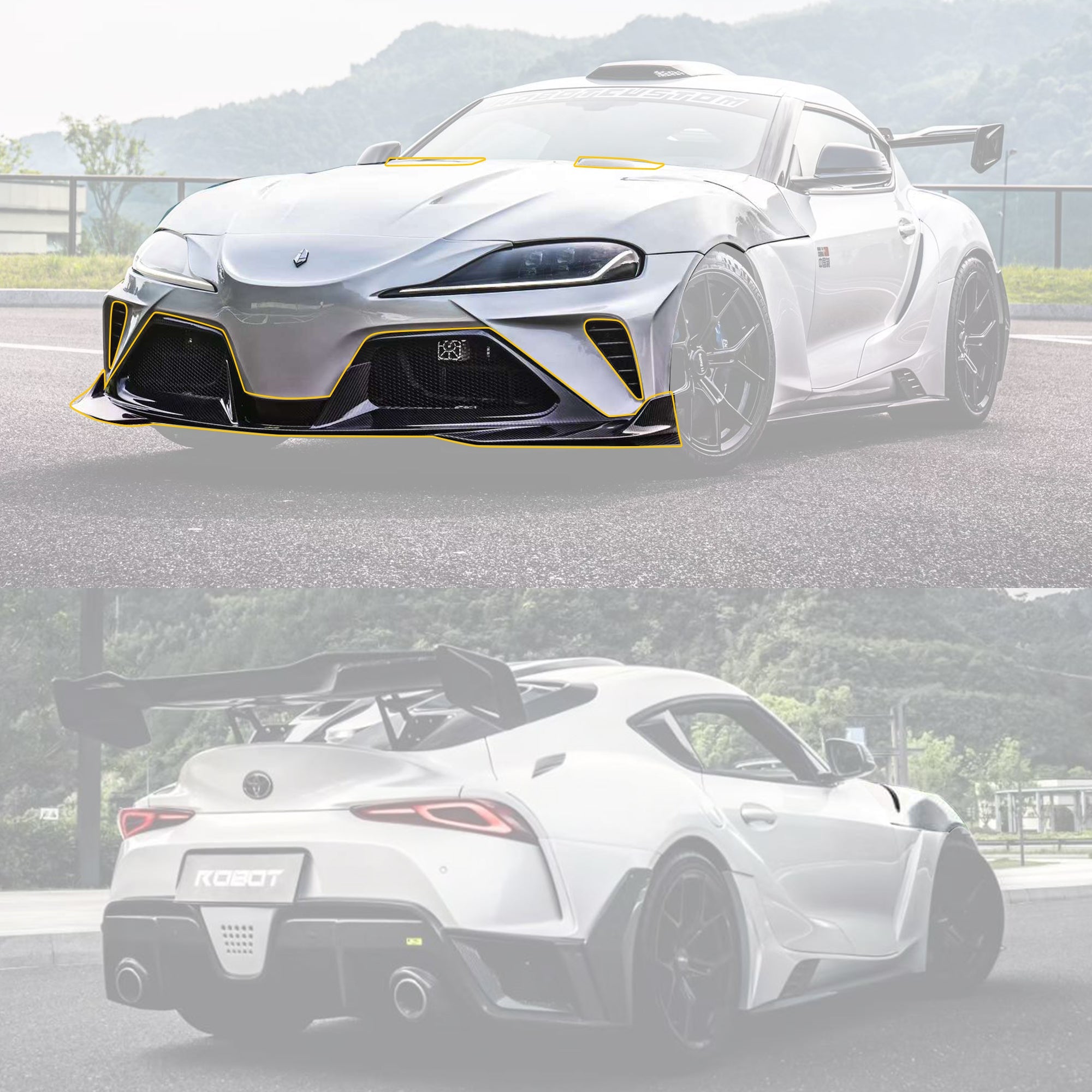 Robot Toyota GR Supra Hyperion A Complete Narrow Body Kit Aftermarket Carbon Fiber Part / Bodykit - Robot Bodykits
