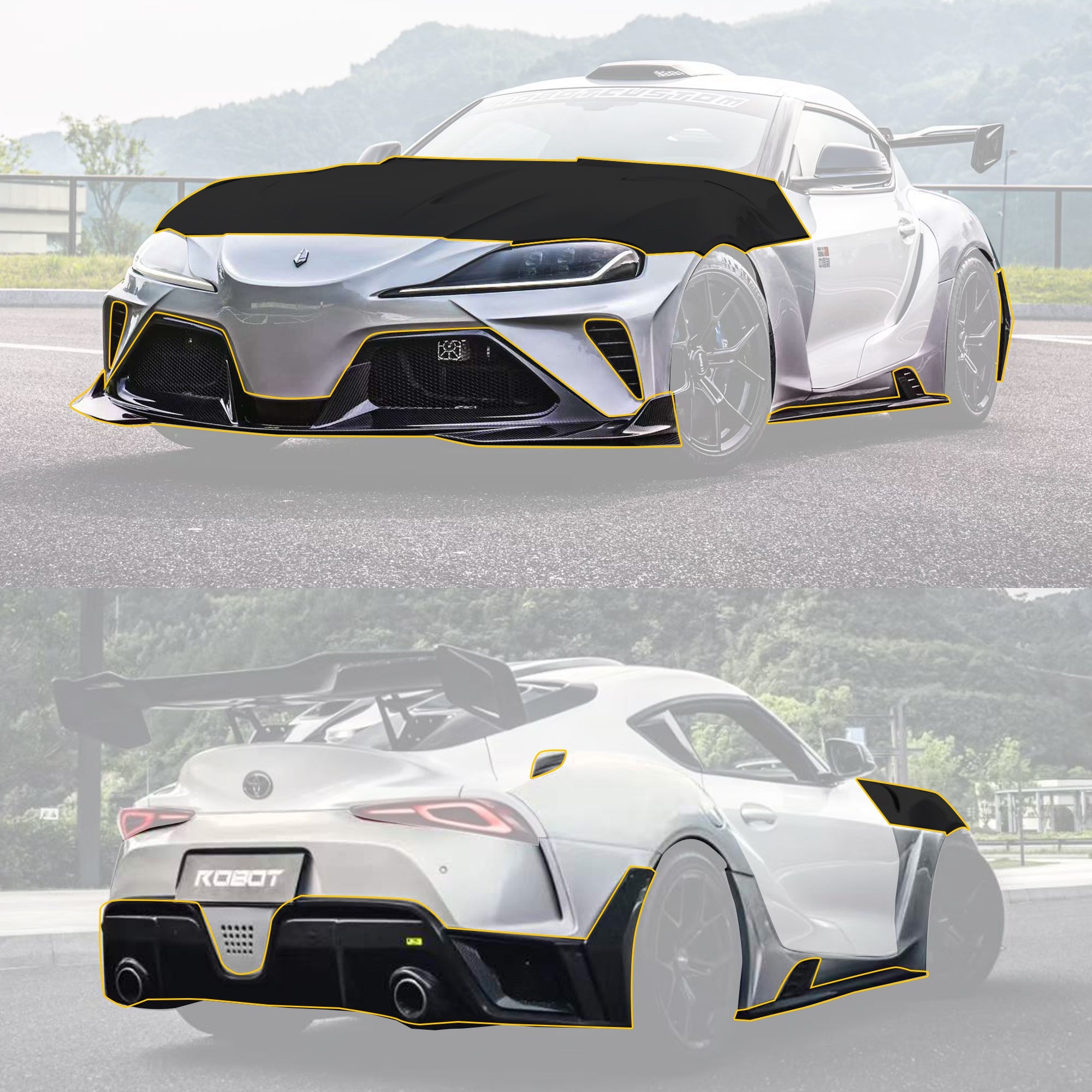 Robot Toyota GR Supra Hyperion A Complete Narrow Body Kit Aftermarket Carbon Fiber Part / Bodykit - Robot Bodykits