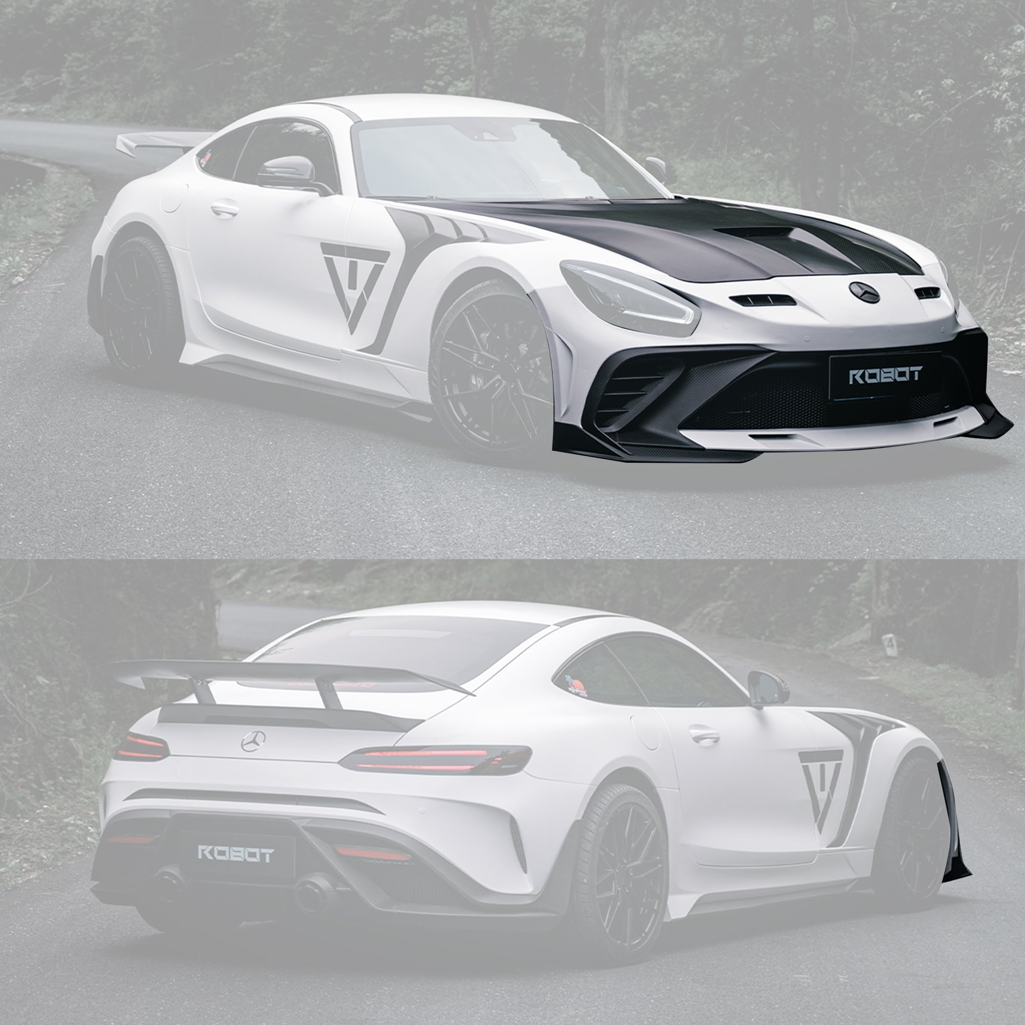 Robot Works Mercedes AMG GT Fibre Glass Reinforced Complete Body Kit (FRP) Aftermarket Carbon Fiber Part / Bodykit - Robot Bodykits