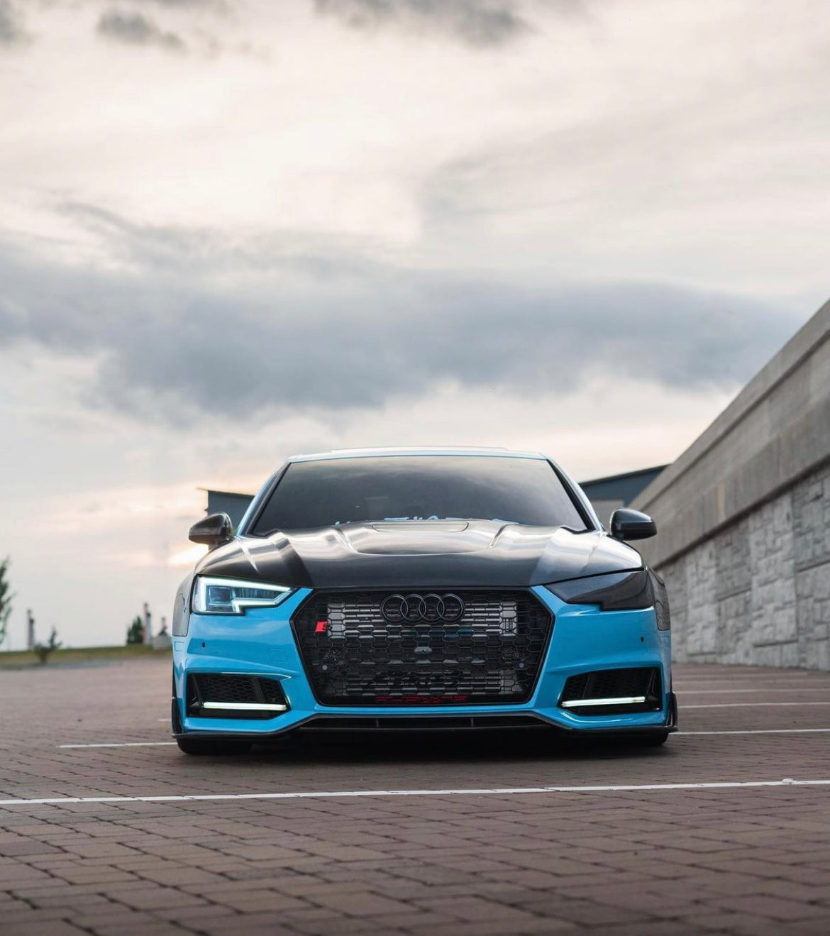 SD Carbon Fiber Tempered Glass Hood Bonnet For Audi A4 S4 2017-ON B9 B9.5 Aftermarket Carbon Fiber Part / Bodykit - Robot Bodykits