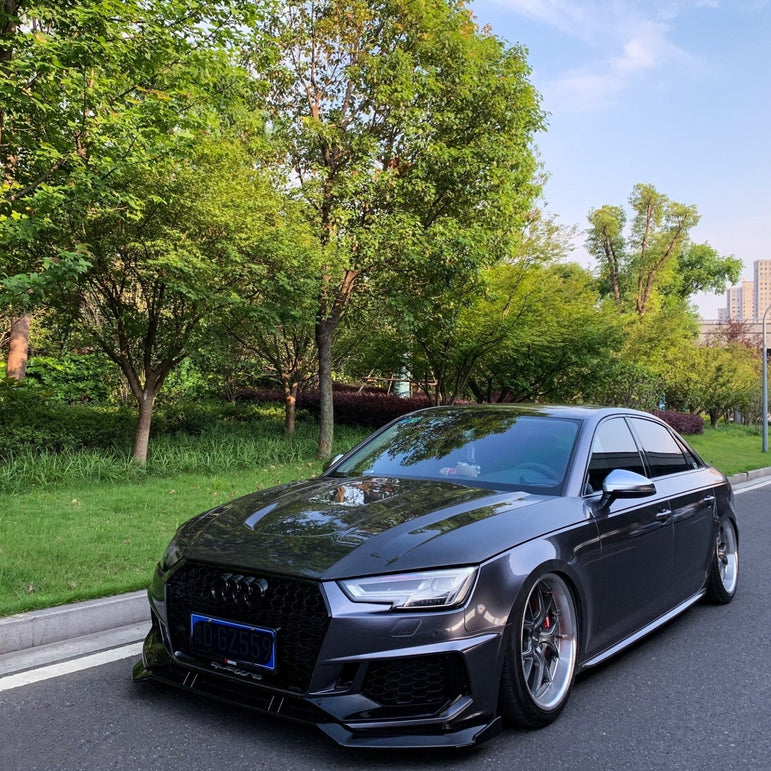 SD Carbon Fiber Tempered Glass Hood Bonnet For Audi A4 S4 2017-ON B9 B9.5 Aftermarket Carbon Fiber Part / Bodykit - Robot Bodykits