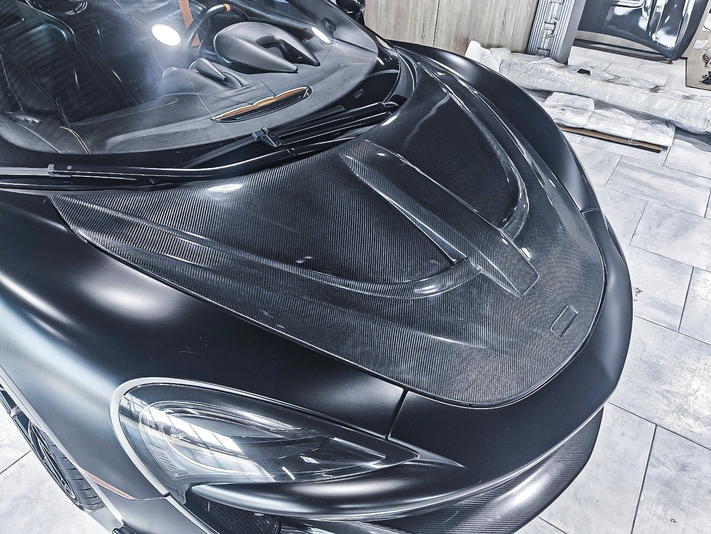SD Carbon McLaren 540C 570S Full Prepreg / Dry Carbon P1 / Senna Style Bonnet Aftermarket Carbon Fiber Part / Bodykit - Robot Bodykits