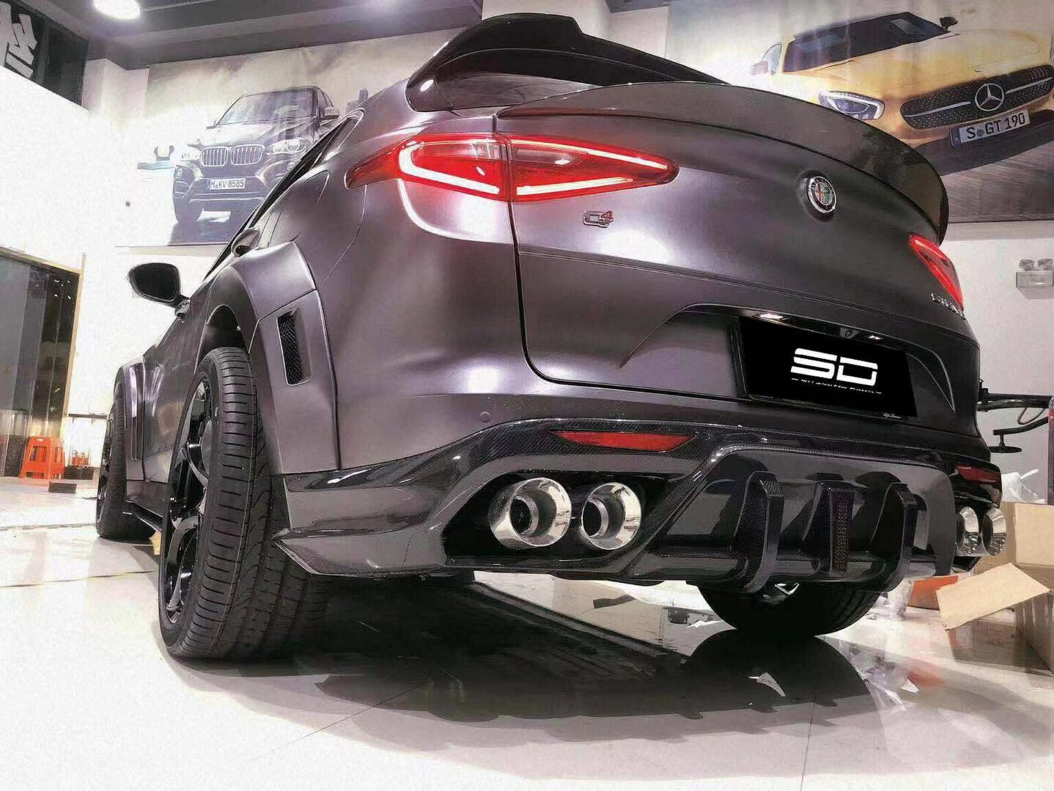 SD Carbon Partial Carbon Fiber Widebody Kit For Alfa Romeo Stelvio 2.0T Aftermarket Carbon Fiber Part / Bodykit - Robot Bodykits