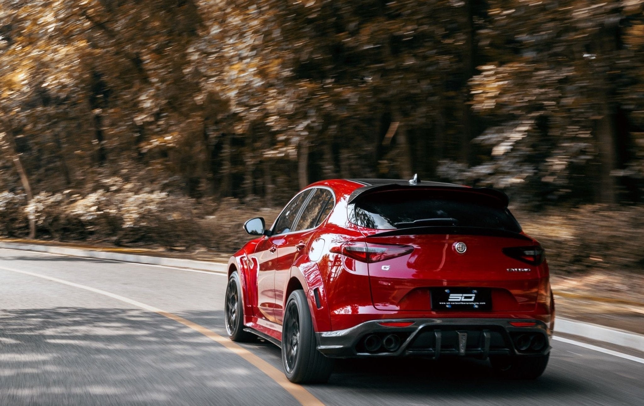 SD Carbon Pre - preg Carbon Fiber Rear Roof Spoiler For Alfa Romeo Stelvio Aftermarket Carbon Fiber Part / Bodykit - Robot Bodykits