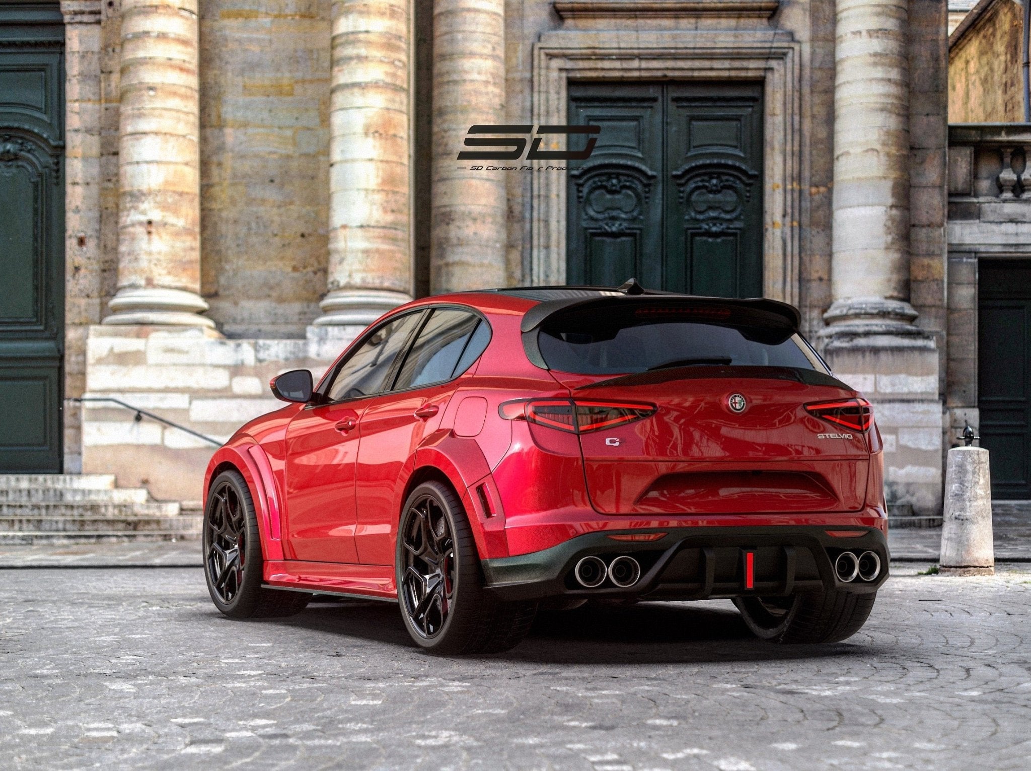 SD Carbon Pre - preg Carbon Fiber Rear Roof Spoiler For Alfa Romeo Stelvio Aftermarket Carbon Fiber Part / Bodykit - Robot Bodykits
