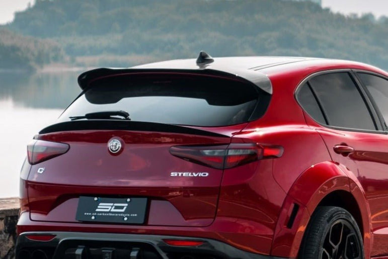 SD Carbon Pre-preg Carbon Fiber Rear Roof Spoiler For Alfa Romeo Stelvio Aftermarket Carbon Fiber Part / Bodykit - Robot Bodykits